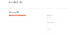 Desktop Screenshot of pivotalhealthblog.com