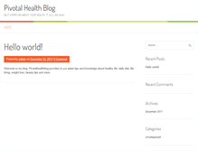 Tablet Screenshot of pivotalhealthblog.com